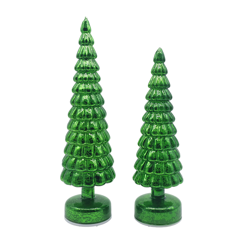 10×38 & 10×33 cm LED Light Up Roterande bordsskiva i glasgran