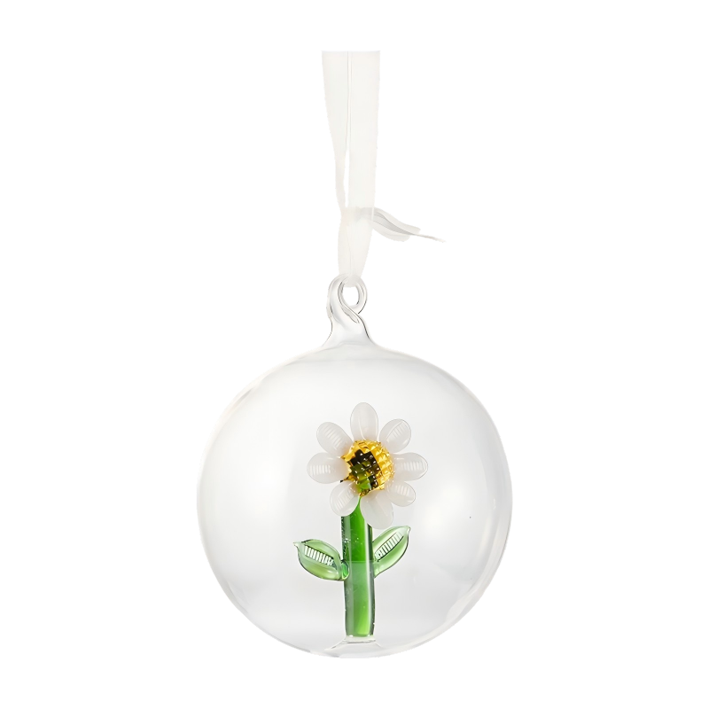 8 cm handblåst julglasprydnadsset