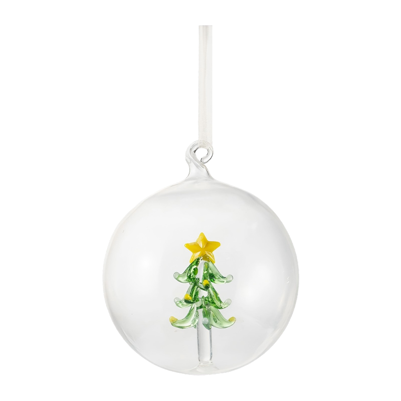 8 cm handblåst julglasprydnadsset