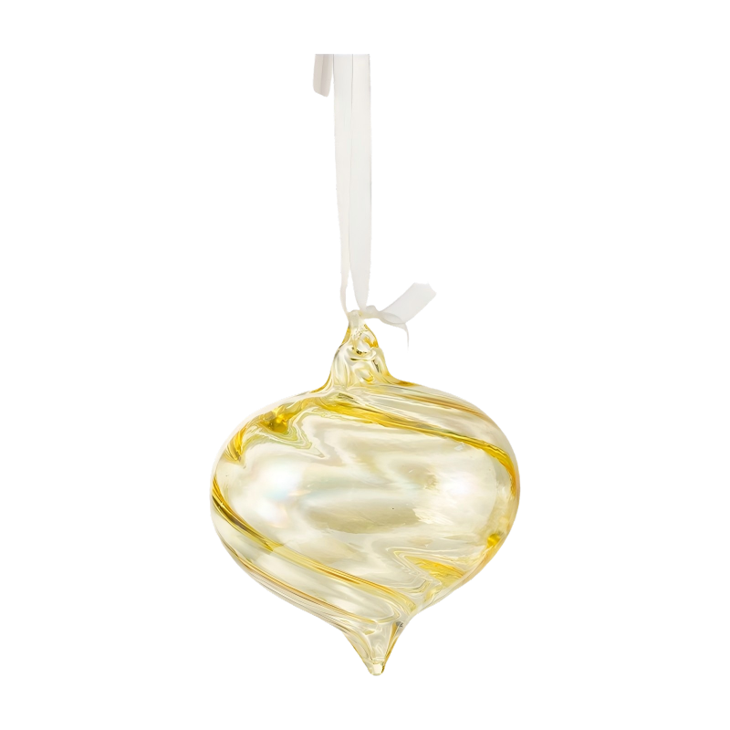 8cm Iridescent Swirl Christmas Glass Bauble ball