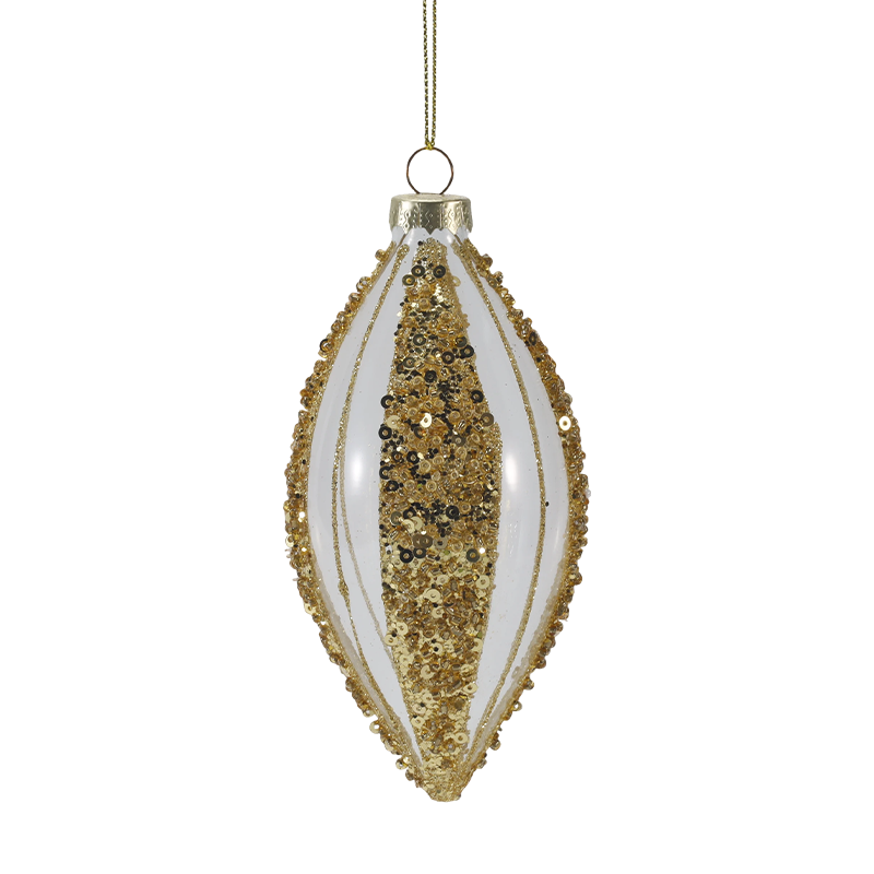8 cm lyxig guld- och silverjulglaskula prydnad (enkel / set med 4)