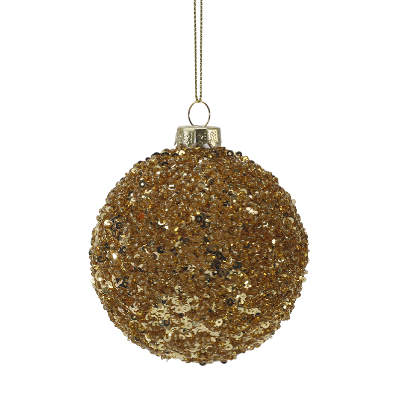 8 cm lyxig guld- och silverjulglasprydnad (enkel / set med 3)