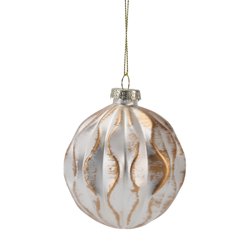 8 cm lyxig guld- och silverjulglasprydnad (enkel / set med 3)