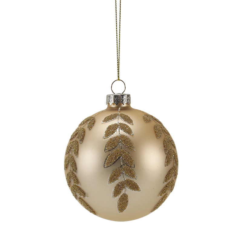 8 cm lyxig guld- och röd julglaskula prydnad (enkel / set med 3)