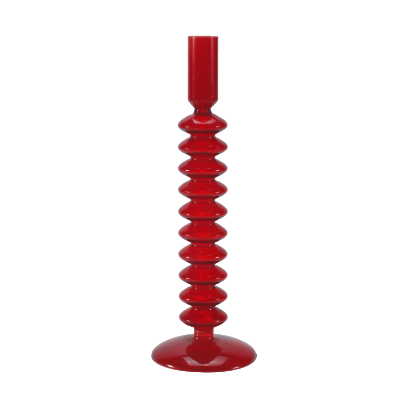 8*20Röd Stacked Bubble Glas Ljushållare