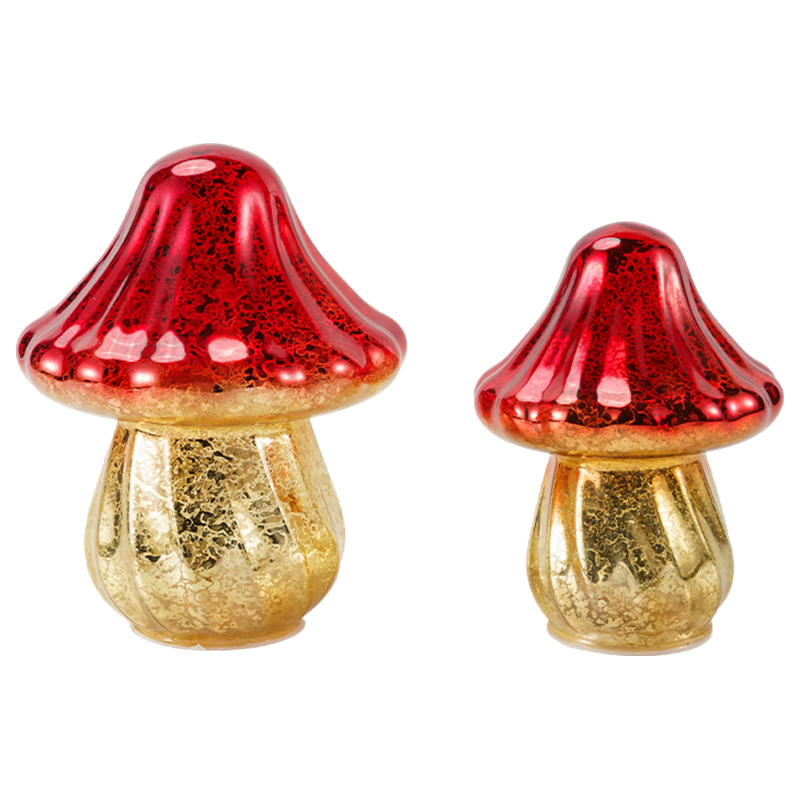 Handgjorda Gradient Mercury Glass Mushroom Ornament