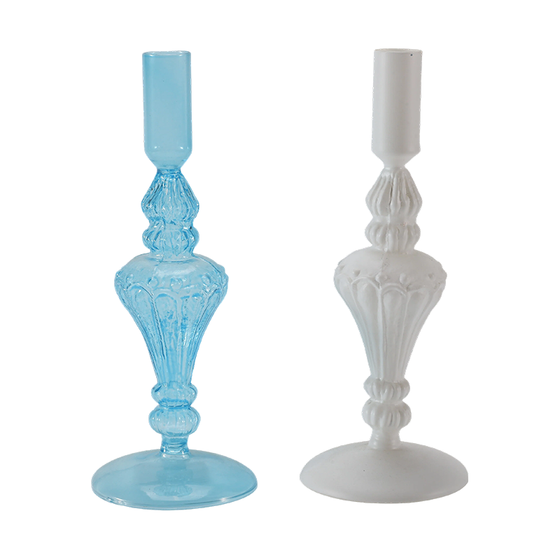 18 cm färgglad glasljusstakesamling