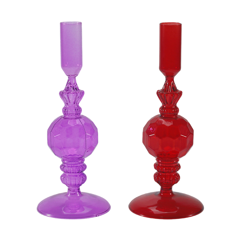 18 cm färgglad glasljusstakesamling