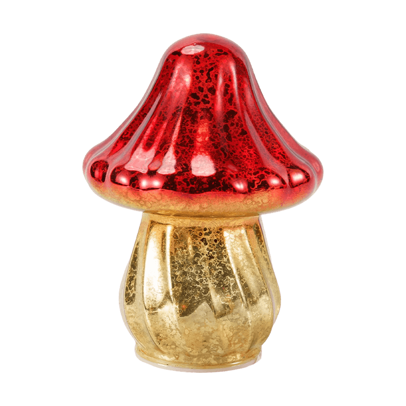 Handgjord Gradient Mercury Glass Mushroom Ornament med LED-dekoration