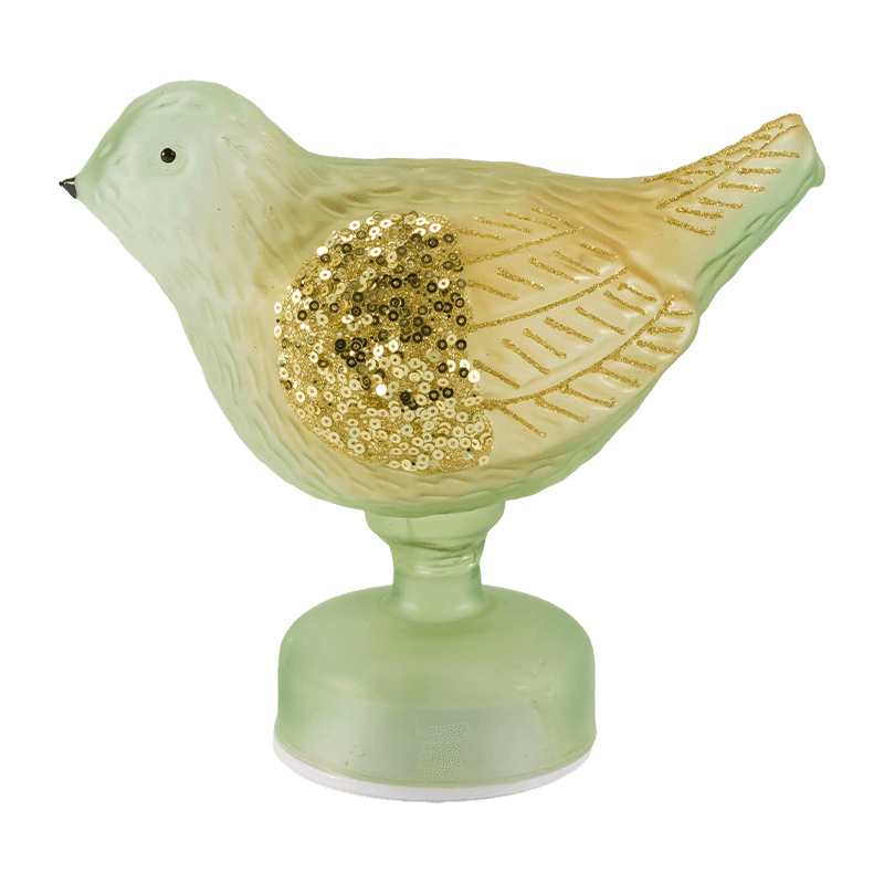 Glitter/paljetter dekorativ bordslampa för fågel (med LED)
