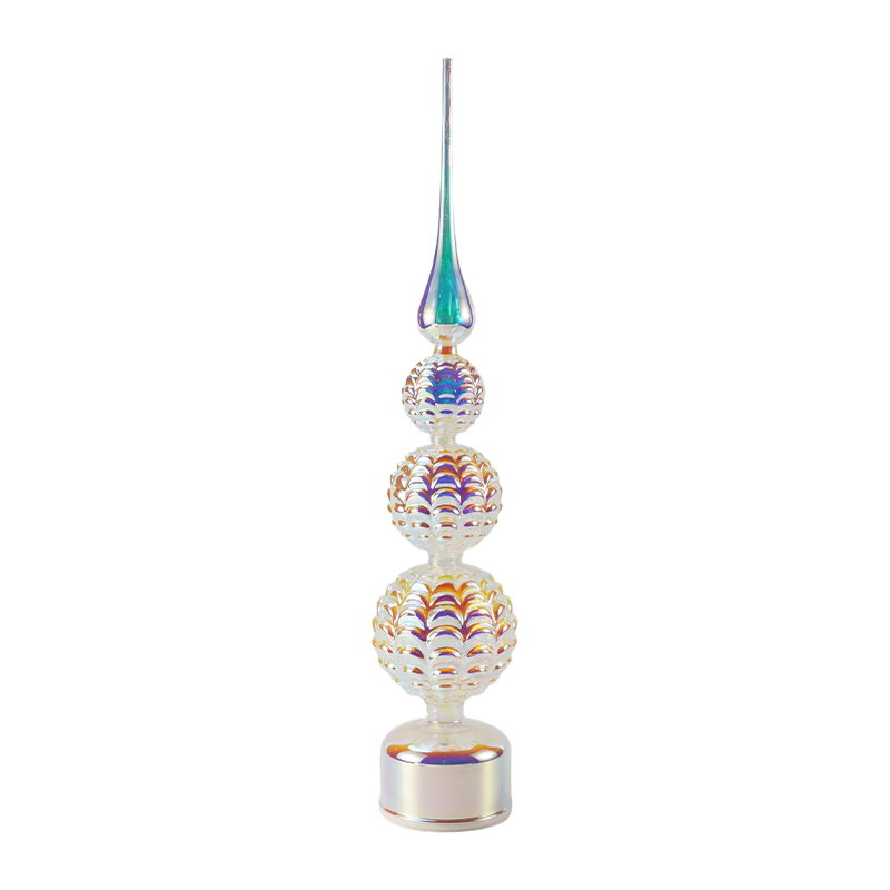 Iriserande kristall LED-torndekor / Snowman Julgran bordslampa