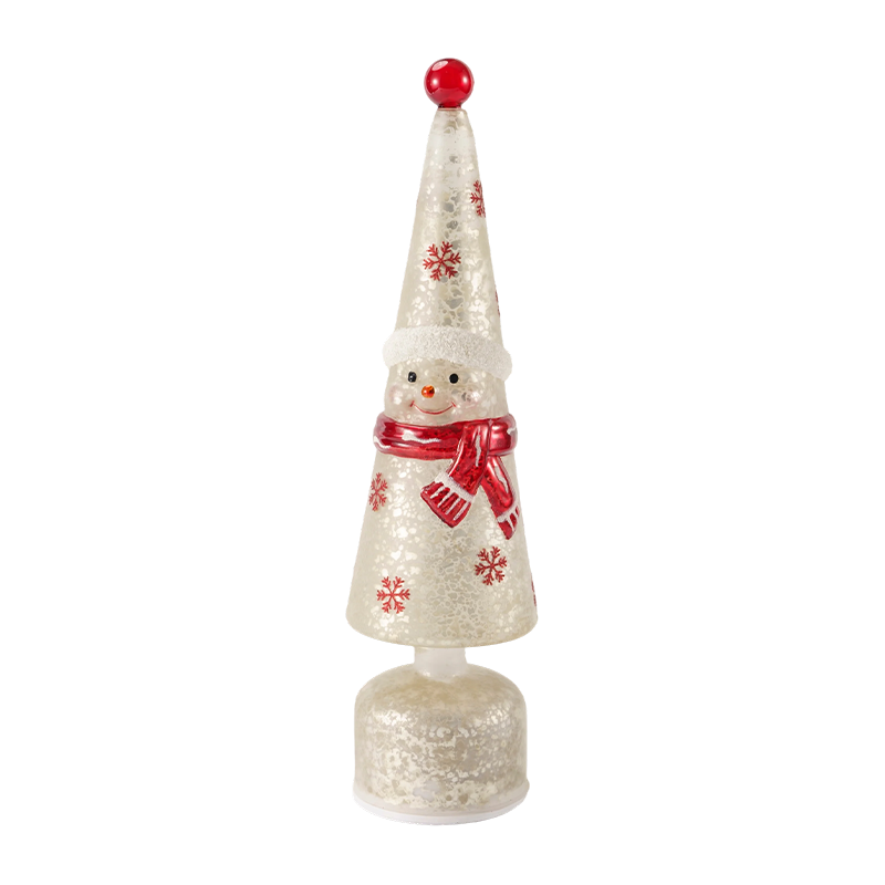 Iriserande kristall LED-torndekor / Snowman Julgran bordslampa