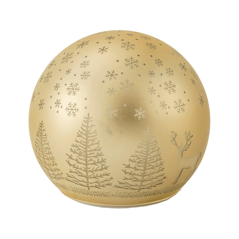 Golden Forest Scene LED-boll / Röd-Vit Stripe Ornament LED-boll (med LED)