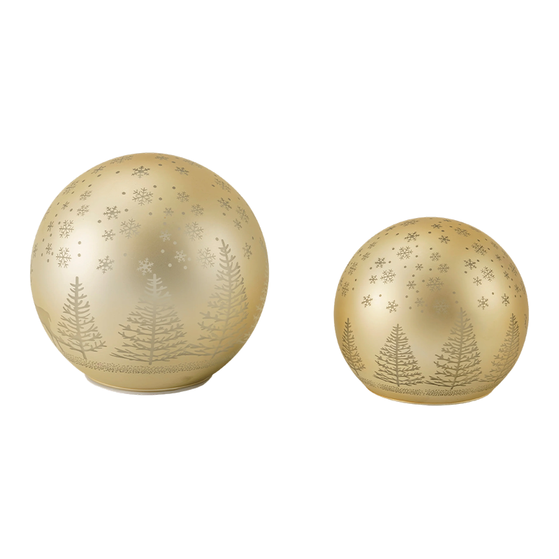 Golden Forest Scene LED-boll / Röd-Vit Stripe Ornament LED-boll (med LED)
