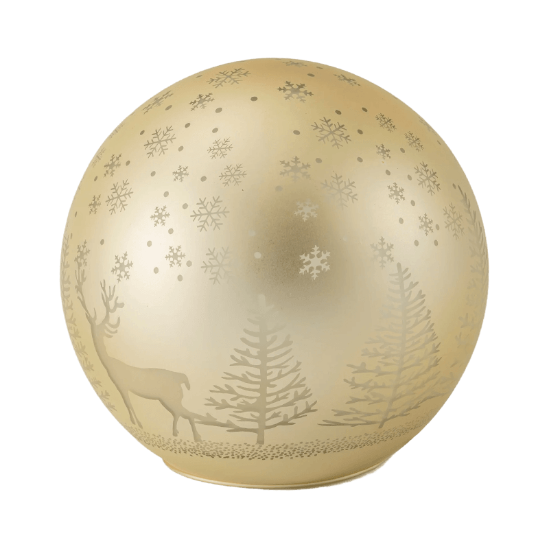 Golden Forest Scene LED-boll / Röd-Vit Stripe Ornament LED-boll (med LED)