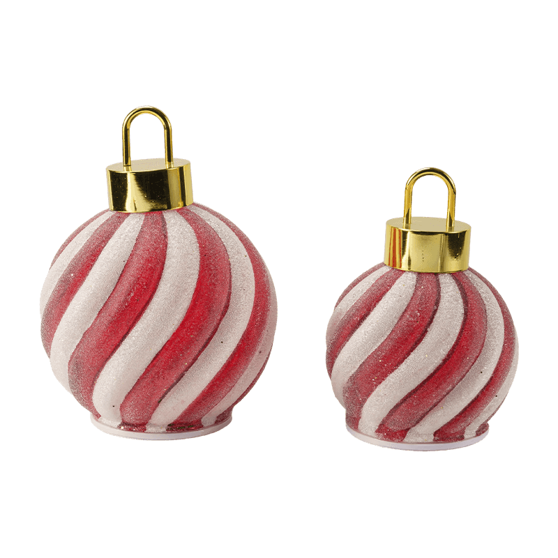Golden Forest Scene LED-boll / Röd-Vit Stripe Ornament LED-boll (med LED)