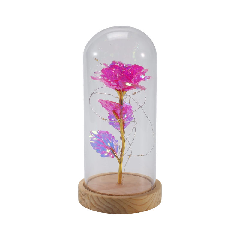 Galaxy Rose Glass Cloche Light (med/utan nallebjörn, flera färger)