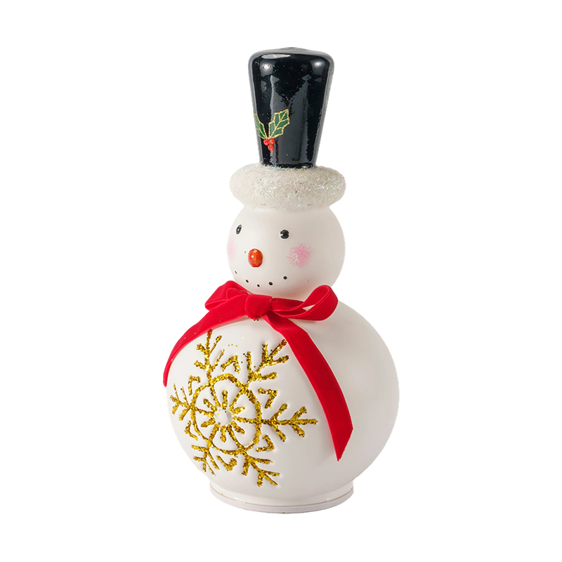Festlig snögubbefigur i glas (klar/matt vit finish)