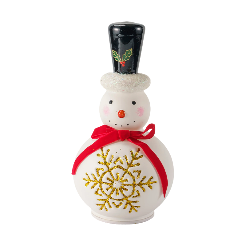 Festlig snögubbefigur i glas (klar/matt vit finish)