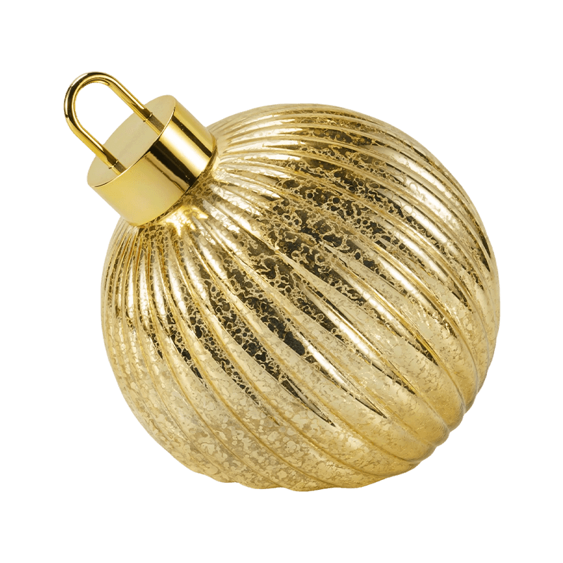 Julgranskula av texturerat glas (ribbade / diamantquiltade stilar)