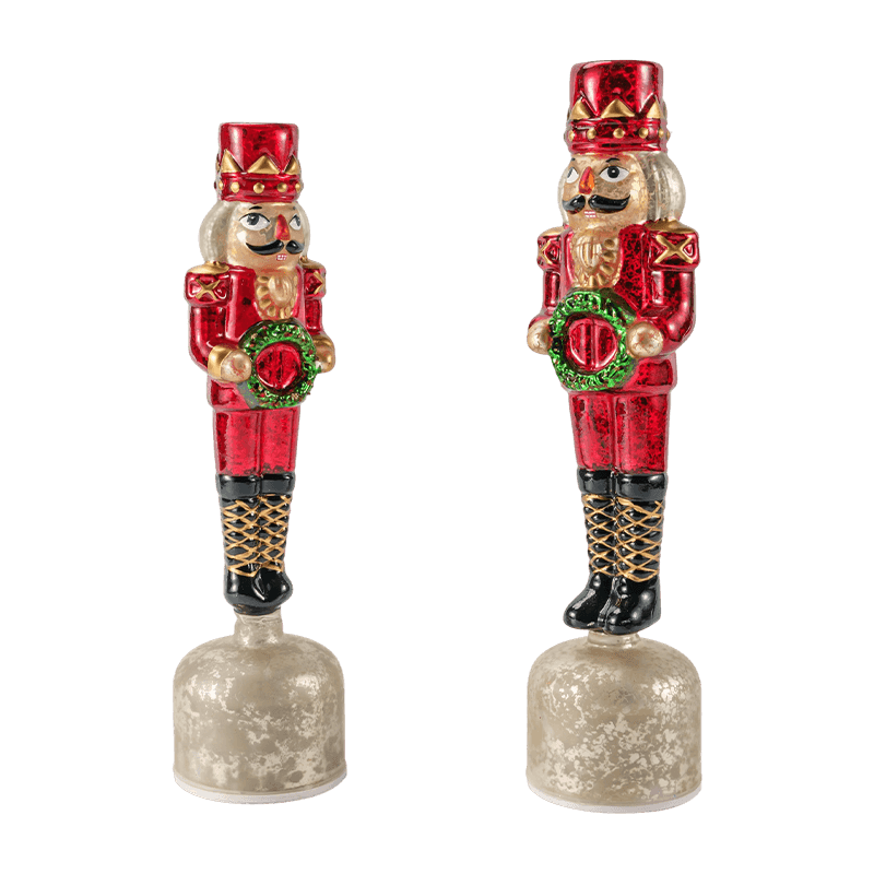Vintage kvicksilverglas Nötknäpparfigur (röd finish)