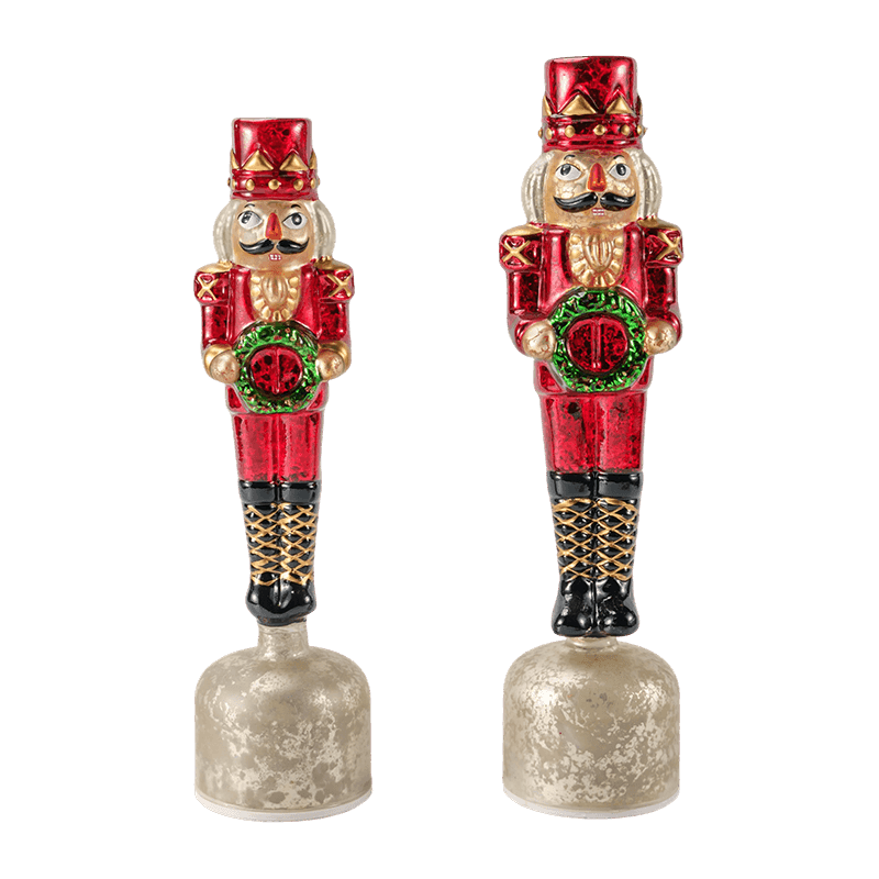 Vintage kvicksilverglas Nötknäpparfigur (röd finish)
