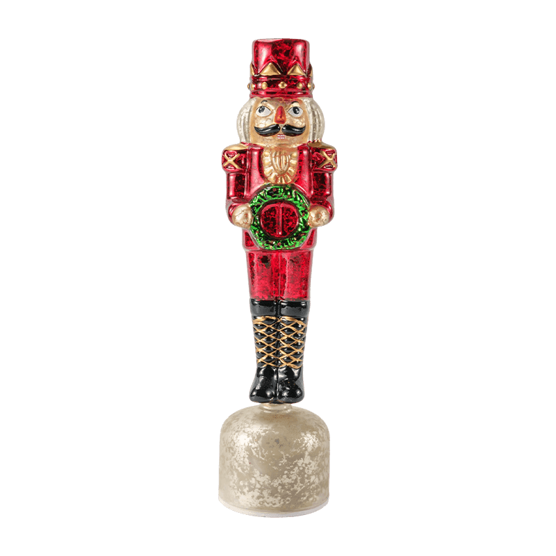 Vintage kvicksilverglas Nötknäpparfigur (röd finish)