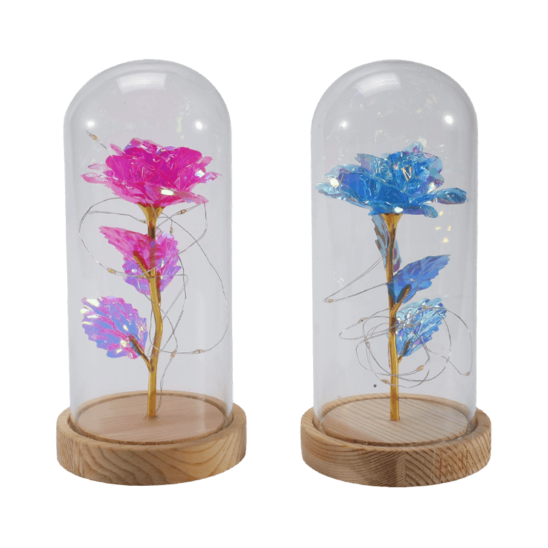 Galaxy Rose Glass Cloche Light (med/utan nallebjörn, flera färger)
