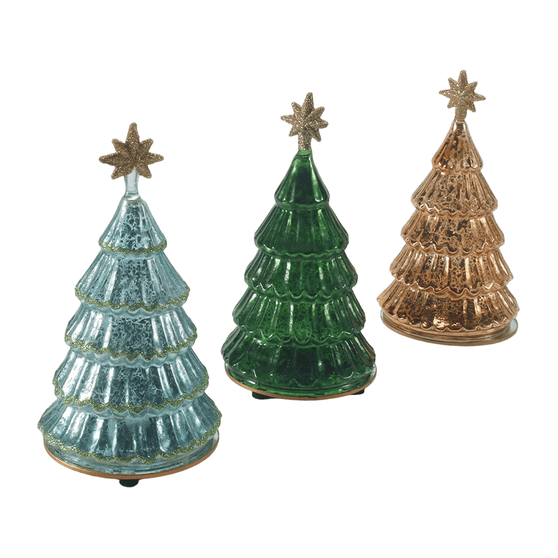 10*20 cm Vintage Mercury Glas Layered Christmas Tree Light