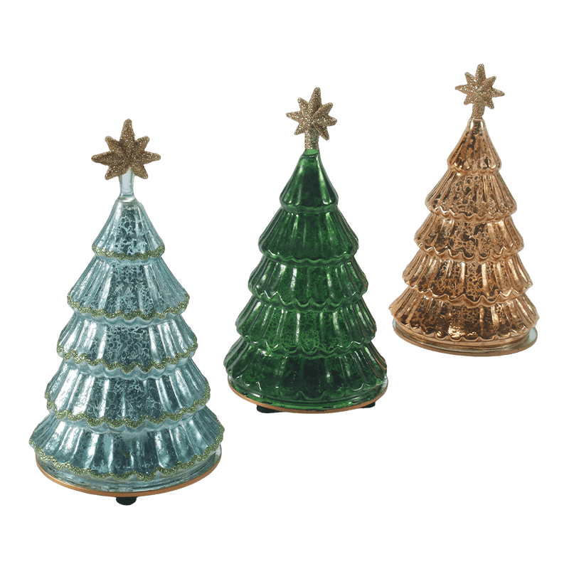 10*20 cm Vintage Mercury Glas Layered Christmas Tree Light