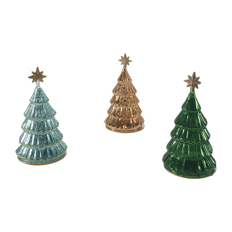 10*20 cm Vintage Mercury Glas Layered Christmas Tree Light