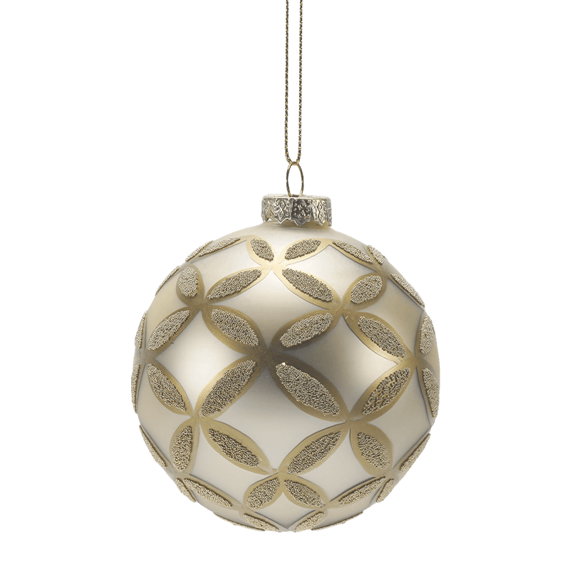 8*8*8 m Handmålad Julgranskula av glitterglas