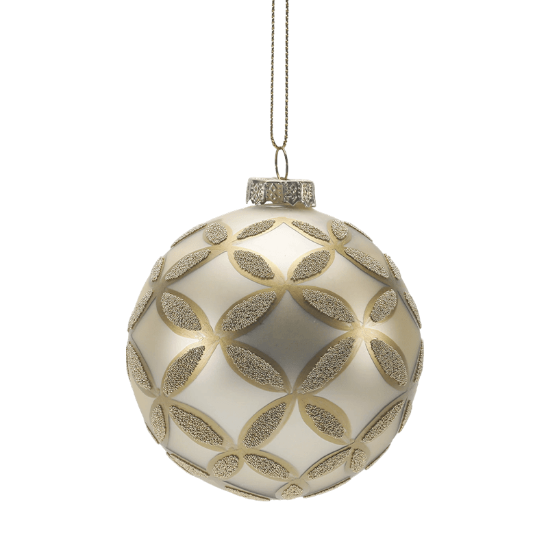 8*8*8 m Handmålad Julgranskula av glitterglas