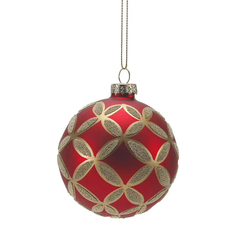 8*8*8 m Handmålad Julgranskula av glitterglas
