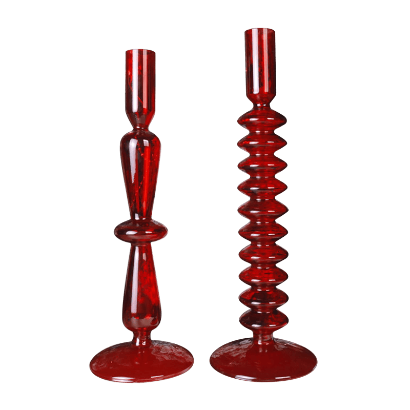 18 cm handblåst glasljusstake Hållare Holiday bordsskiva dekor