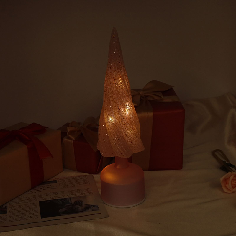 10×33 cm & 10×38 cm Storlekar Festlig vridbar glasjulgran med LED-ljus