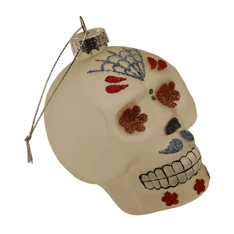 8*9 cm handmålad Halloween glasskalle prydnadsuppsättning