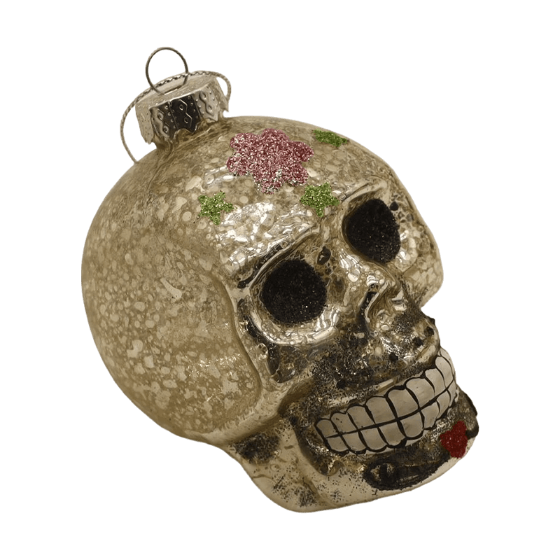 8*9 cm handmålad Halloween glasskalle prydnadsuppsättning