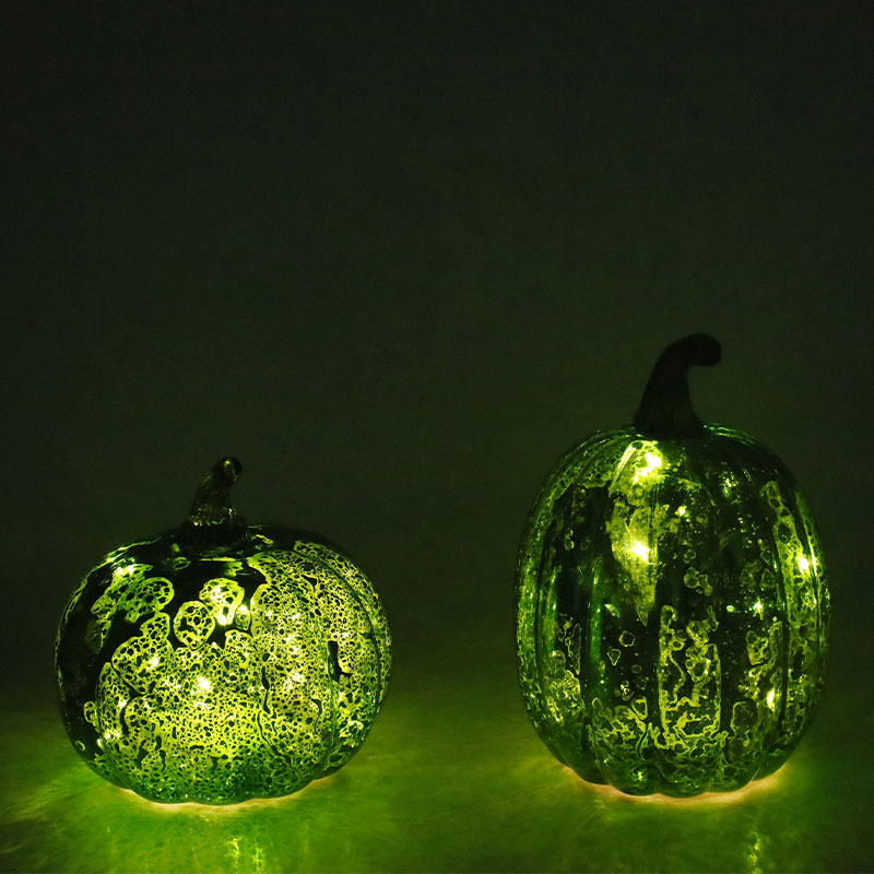 12*15cm Halloween LED-glaspumpalampa Bordsskiva prydnad