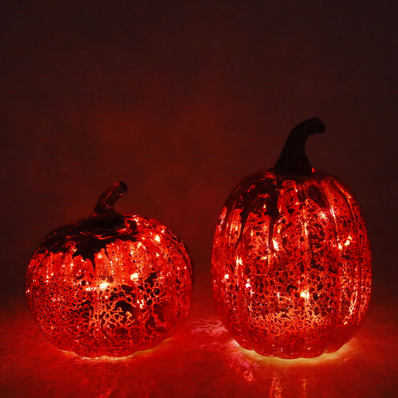 12*15cm Halloween LED-glaspumpalampa Bordsskiva prydnad