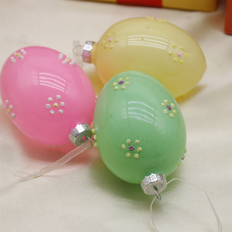 6*8cm påskglasägg dekor set
