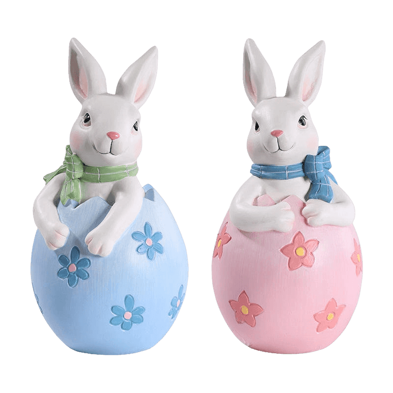 8*16 cm harts påskharen figurin dekor uppsättning